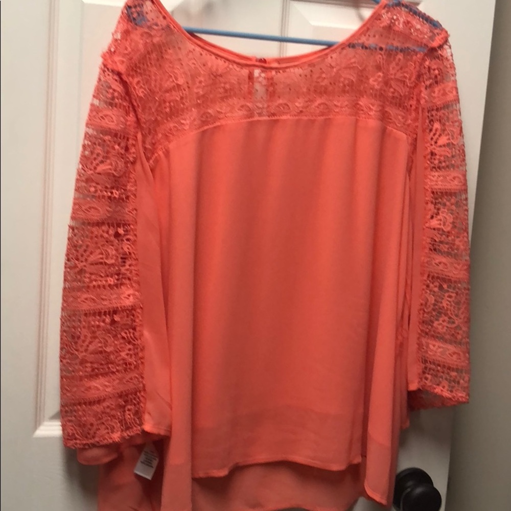 Beautiful coral lace blouse